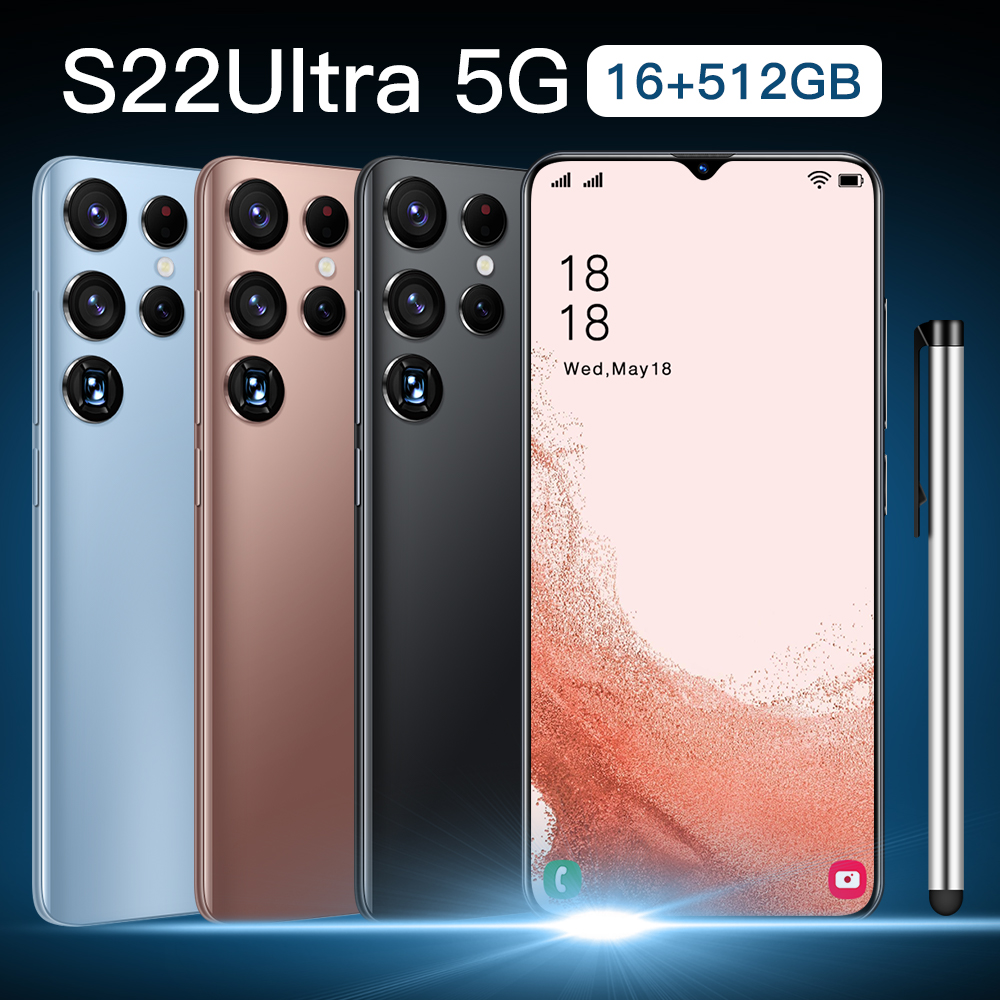 Điện thoại giá rẻ s22 ultra điện thoại di động chính hãng murah màn hình full hd 6.7inch điện thoại di động bộ nhớ lớn 16+512gb hai thẻ sim camera hd 64+32mp pin 6800mah điện thoại chính hãng giá rẻ