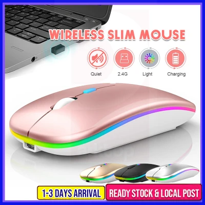 Rechargeable Mouse Wireless Mouse Silent LED Backlit Mice USB Mouse PC Laptop Computer Mouse 2.4Ghz Receiver Optical 無線鼠標