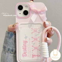 MissConnie Stylish and Cute Pink Case Compatible for IPhone 16 11 15 13 12 14 Pro Max XR X XS Max 6 8 15 6S 7 Plus Double Drawstring Wallet Compartment