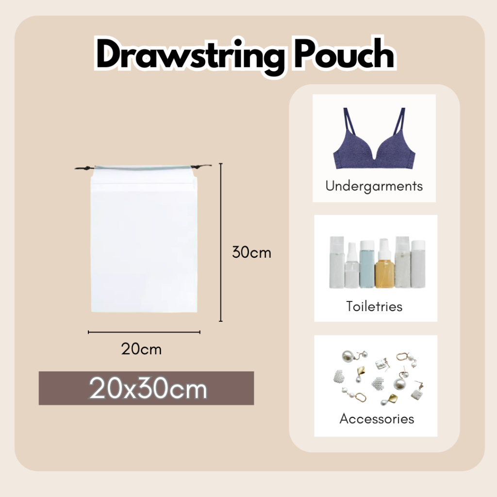 mixshop Translucent Reusable Drawstring Bag Drawstring Pouch Travel Gift Storage Bag [7 Sizes]