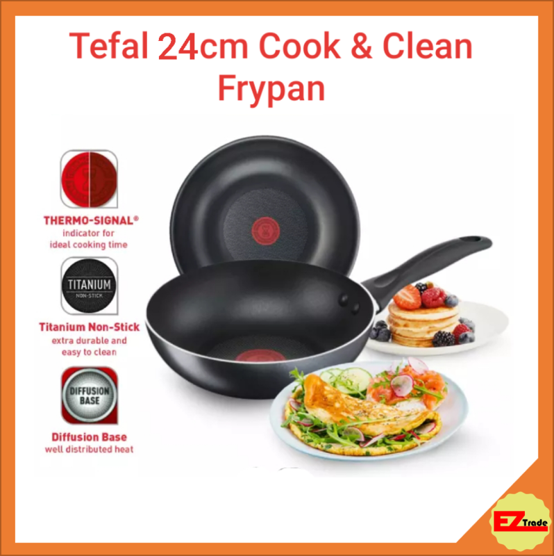 Tefal Cookware Cook & Clean Frypan Frying Pan 24cm Singapore