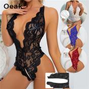 Oeak Sexy Lace Bodysuit Set