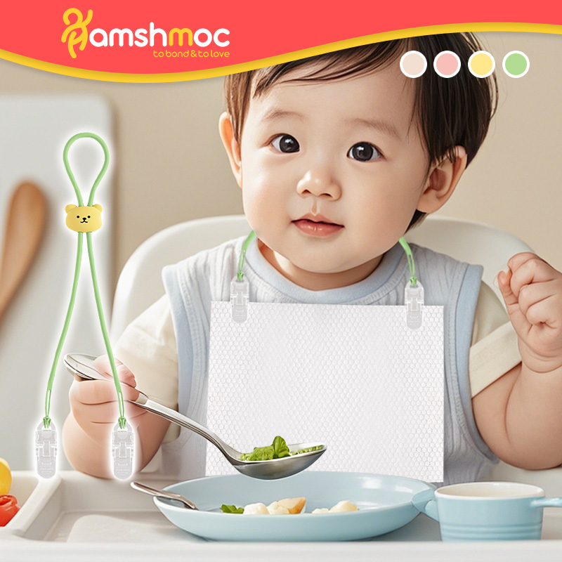 Hamshmoc Yếm em bé Clip Silicone có thể điều chỉnh chống kẹp thả DỄ SỬ DỤNG xách tay cho trẻ sơ sinh