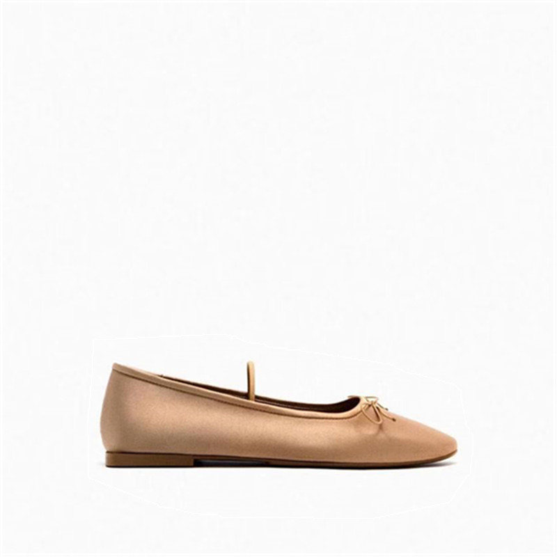 NEW ZARAˉ Women's Shoes Spring/summer 2024 New Flat Ballet Shoes Butterfly Casual Shallow Mouth Leather Shoes Mary Jane Shoes Genuine 2025
