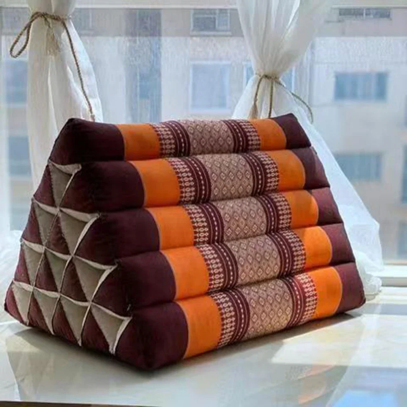 【BBSKOF】 Large Thai Triangle Pillow Southeast Asia Sofa Tatami Backrest Cotton Linen Pillow Spa Massage Cushion Kapok Pillow 50x30x28cm ราคา  7,356 บาท*ส่งฟรี