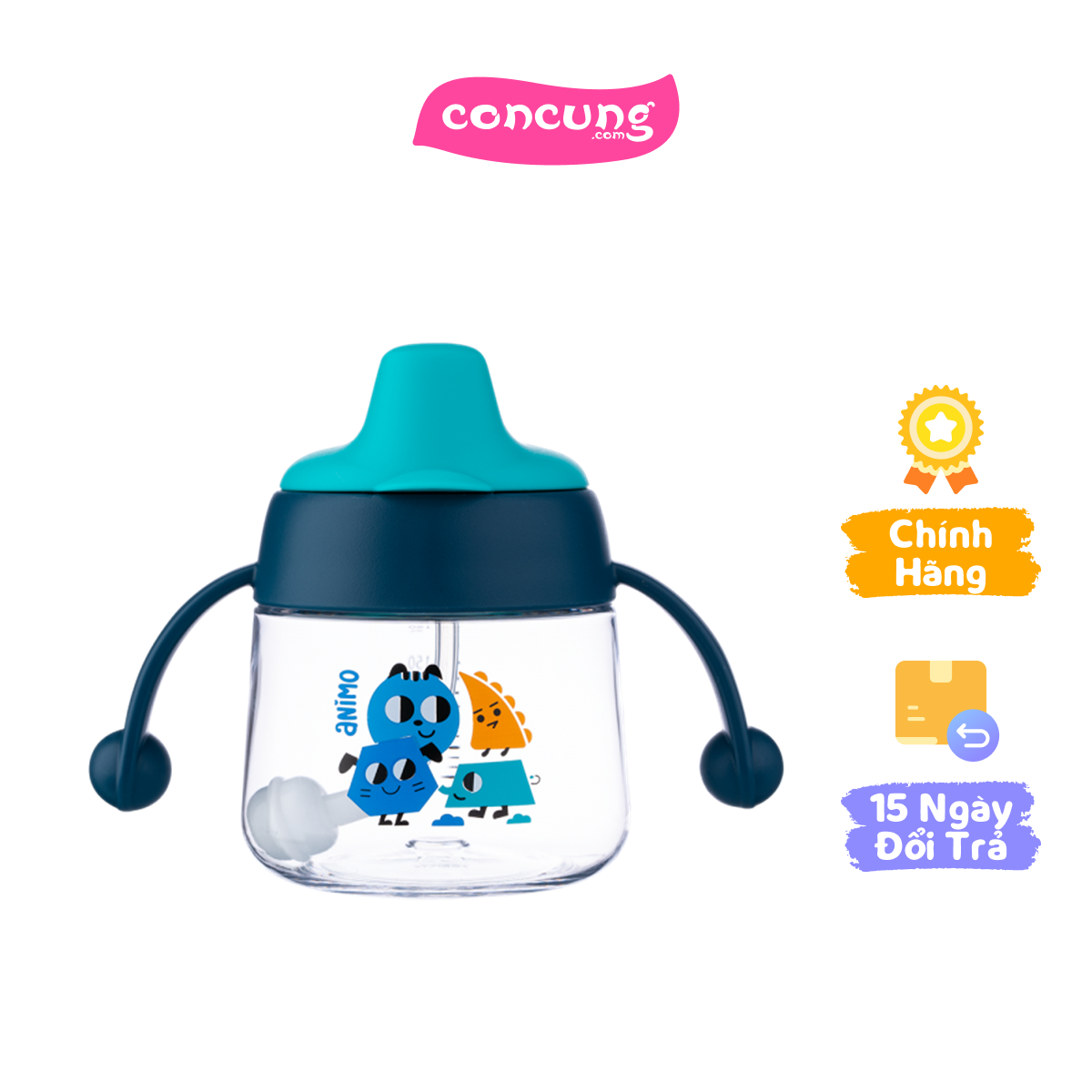 Bình tập uống núm silicone Animo