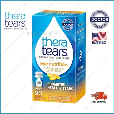 Thera Tears Nutrition 1200mg Omega-3 Supplement Supplement for Eye Nutrition Capsules (90 Soft Gels)