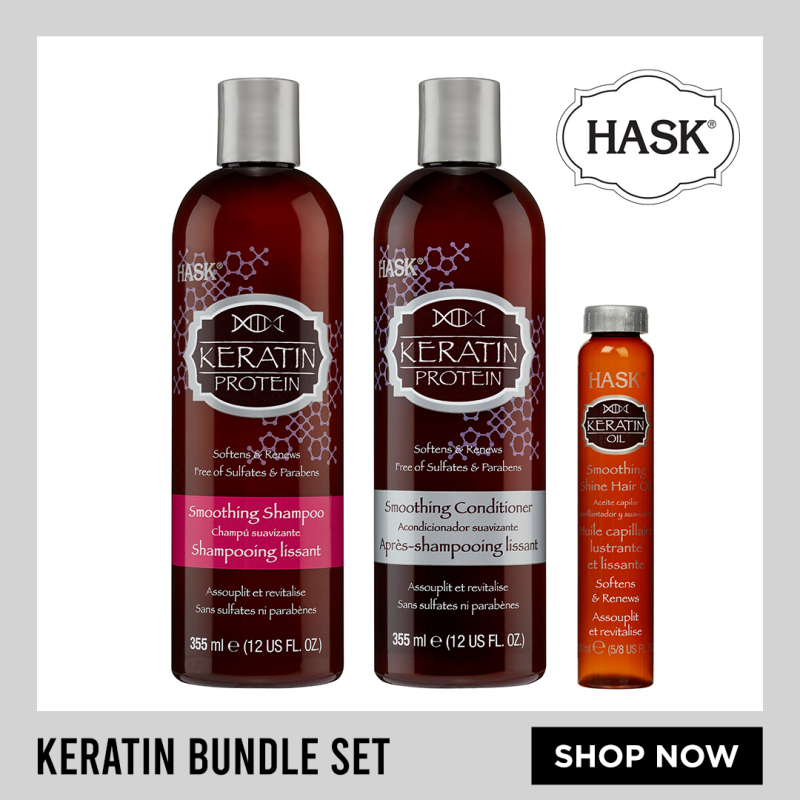 Buy HASK Keratin Protein Smoothing Bundle Set (Shampoo, Conditioner, Treatment) Singapore