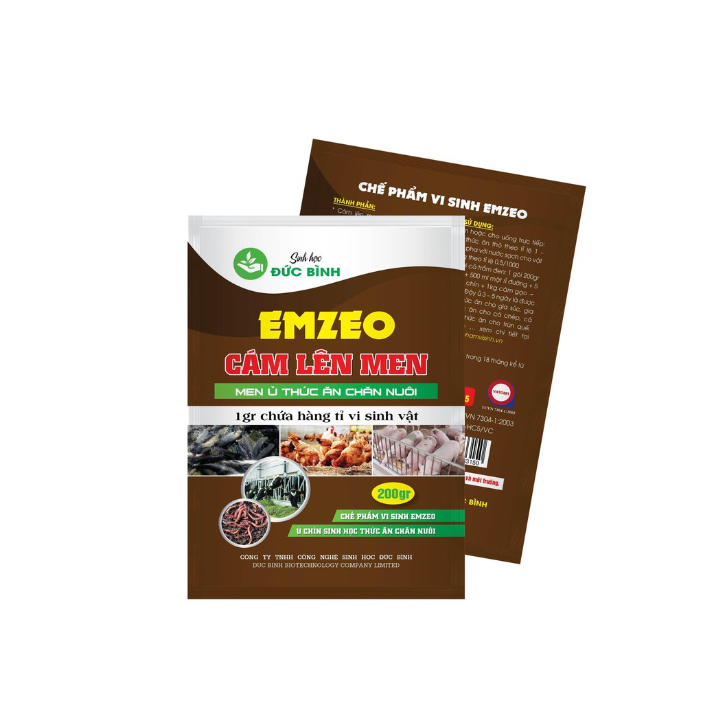 Men Ủ Ốc Cho Cá Trắm - Cám Lên Men Emzeo 200Gr