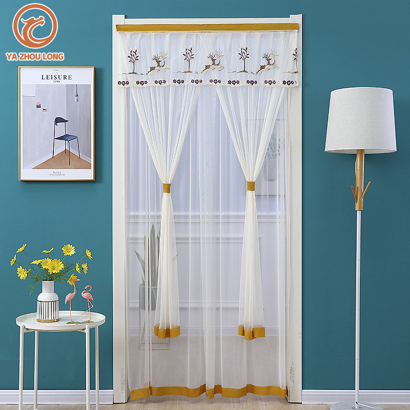 YA ZHOU LONG Door Curtain-Double Yarn Lace Gray-90-200cm Giá 110,580 Đồng*Miễn phí vận chuyển
