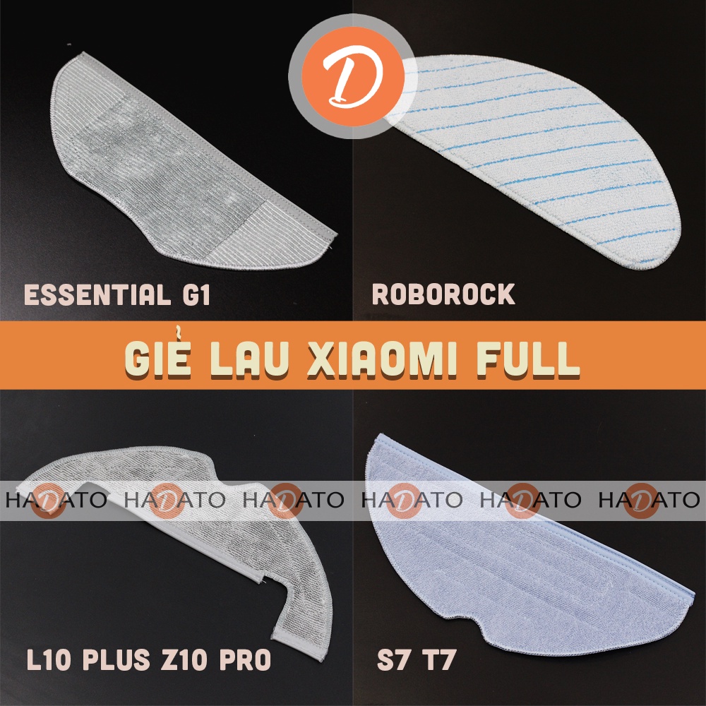 Giẻ lau khăn lau robot robot xiaomi roborock s5 s6 s7 max mijia gen 2 mop p mop essential 1c w10 w10 pro full ####