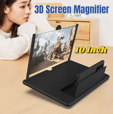 10" 3D Screen Magnifier with Stand for Movies & Gaming