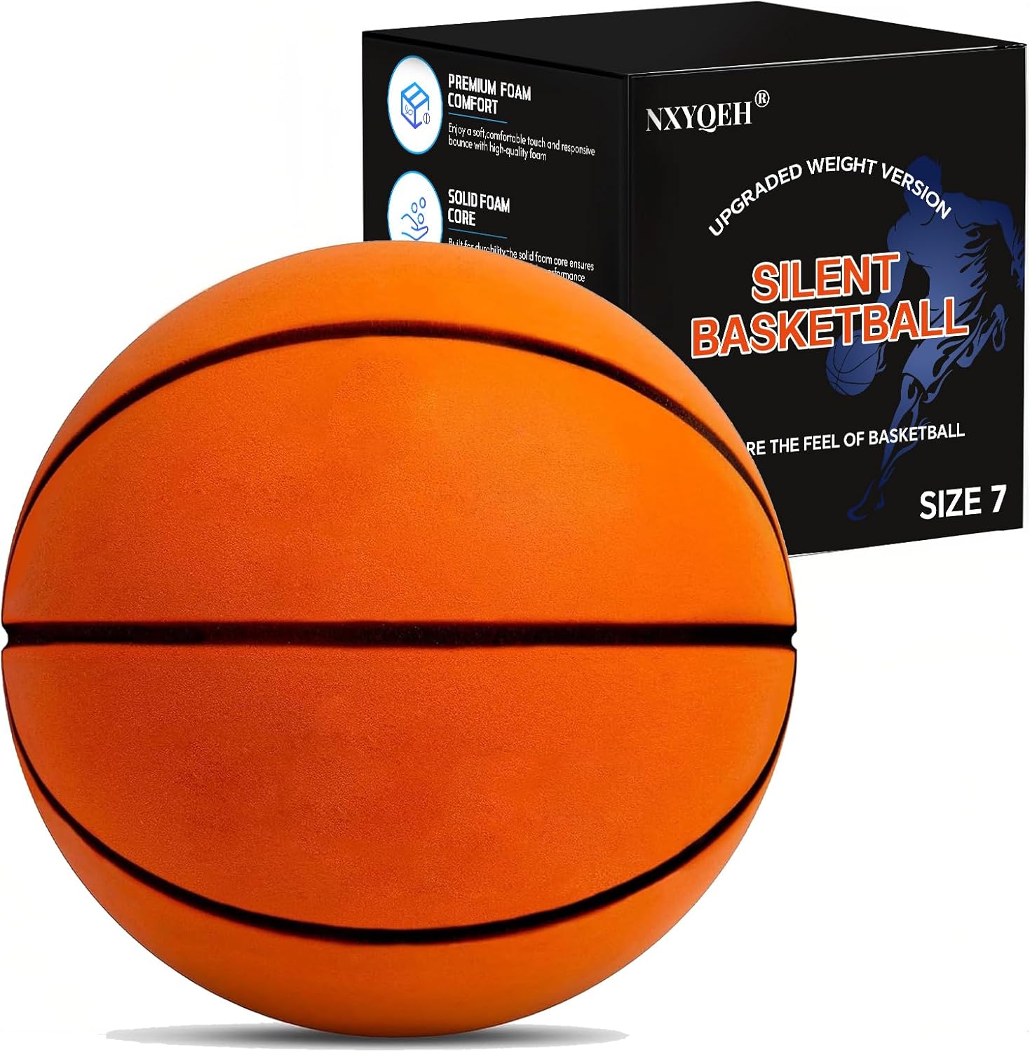 Silent Basketball Size 7 - Non-derforming Package, New Upgraded Weight 600g Grooved Airless Indoor Basketball, Silent Training Ball High Bounce for Quiet Dribbling and Indoor Training ราคา 2,204 บาท*ส่งฟรี