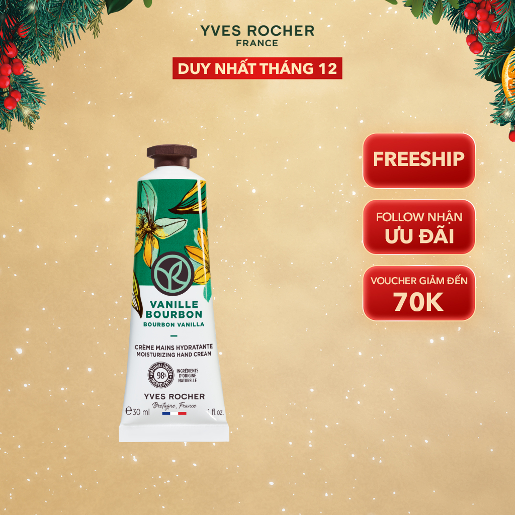  Kem Dưỡng Da Tay Hương Vani Yves Rocher Hand Cream Bourbon Vanilla 30ml 