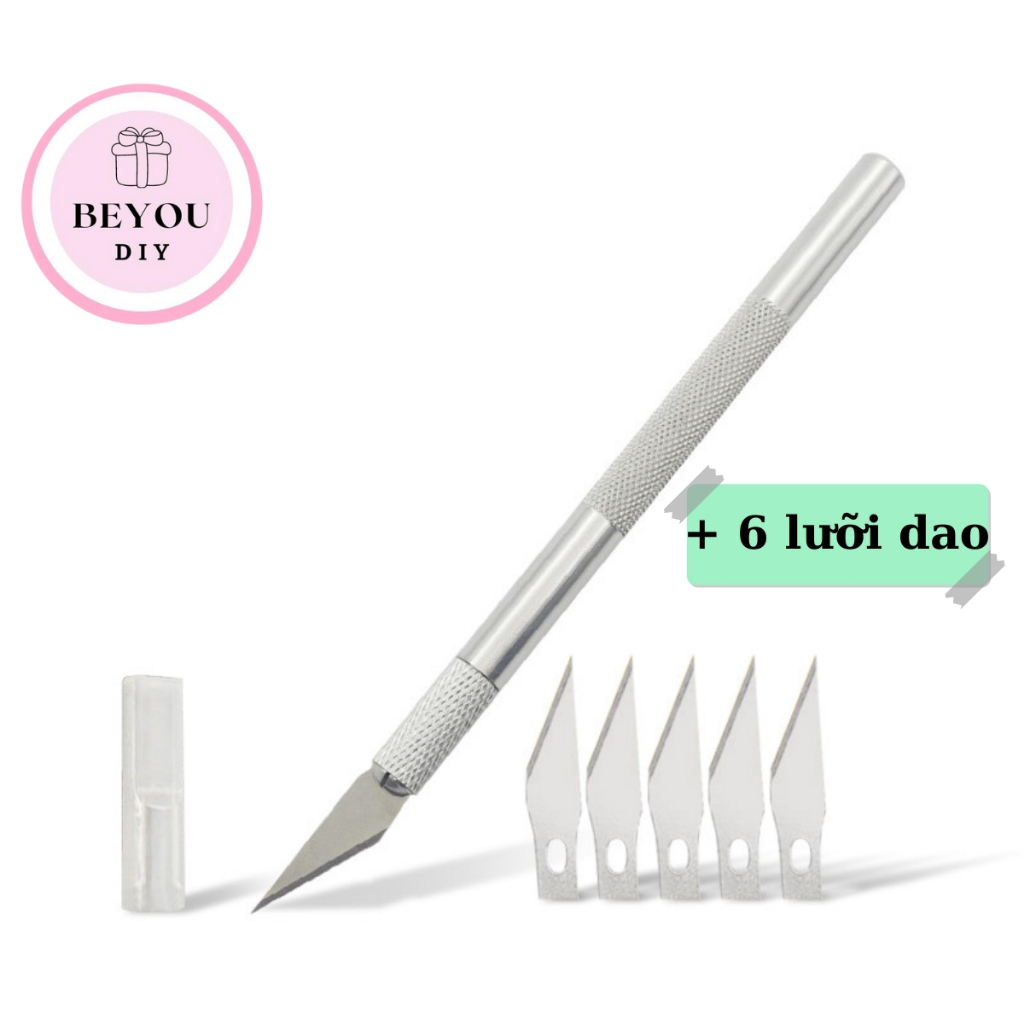 Dao Cắt Washi Tape Tỉa Sticker Dụng Cụ Dán Bullet Journal Tiện Lợi Kèm 6 Lưỡi Dao - BEYOU