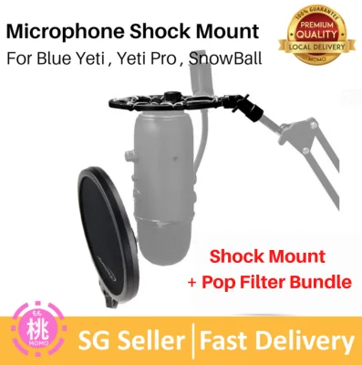 Shock Mount for Blue Yeti, SnowBall, Yeti X , Blue Nano and other Mics – Advanced Vibration Blocking, Noise Repelling Shockmount System for Blue Yeti Original Snowball & Pro – Ultra-Portable Lightweight Microphone Shock Mount