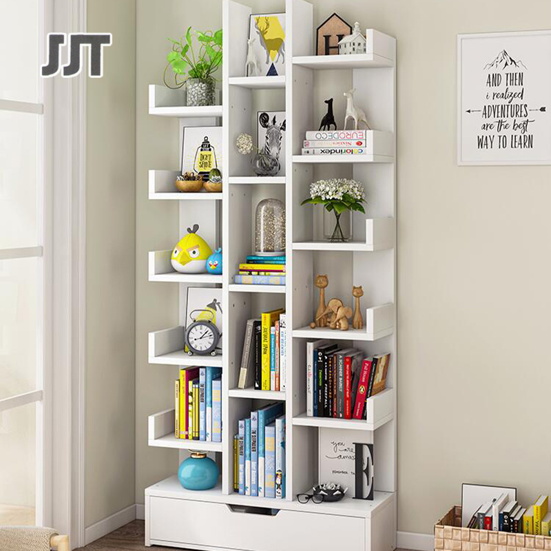 Simple bookshelf floor-to-ceiling storage shelves, multi