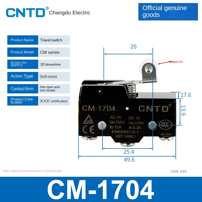 Công Tắc Hành Trình CM-1704 | Micro Switch Changde CM-1307/1308/1305/1306/1300/1303TM Cho Tự Động Hóa
