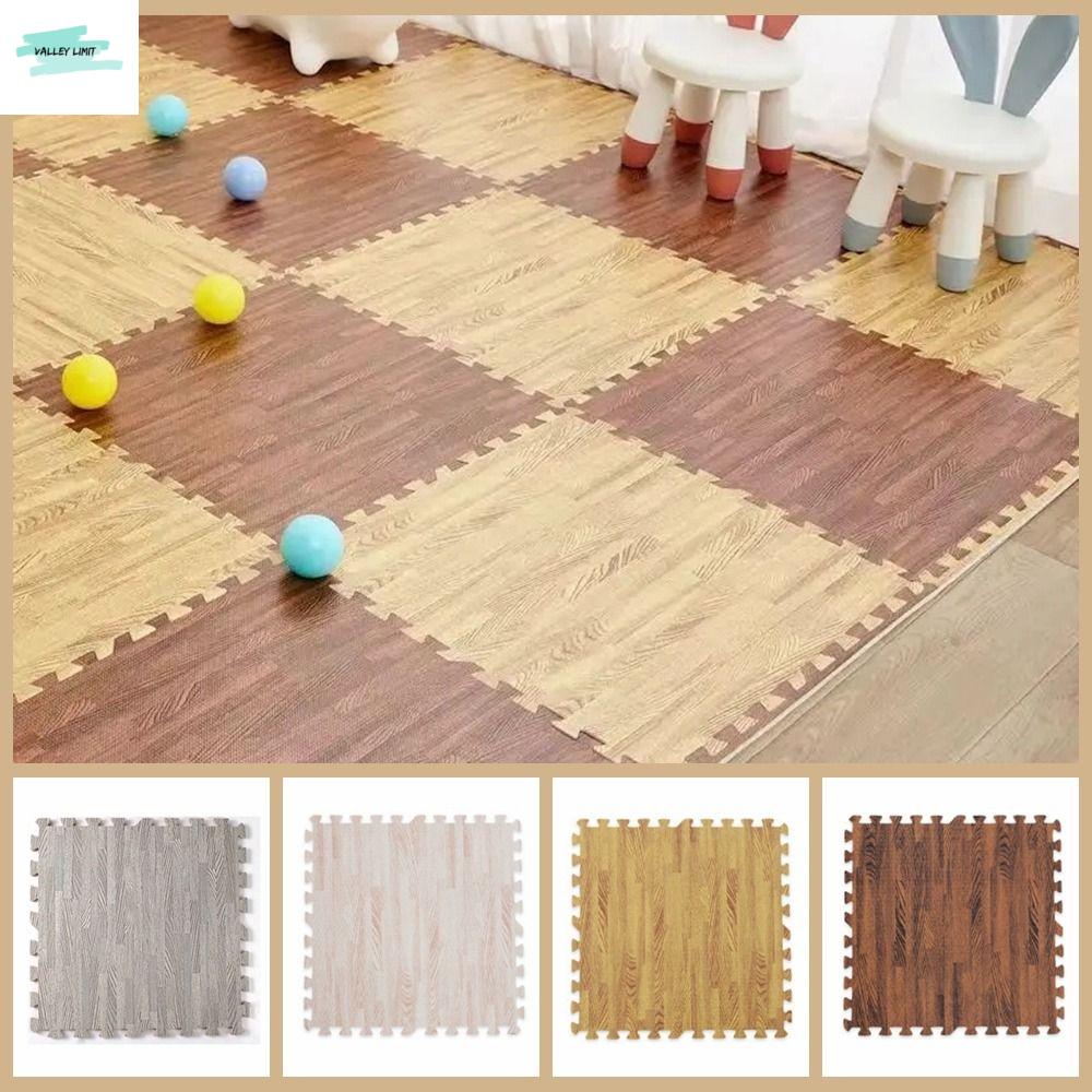 VALLEY LIMIT 4pcs โฟมอีวีเอ แผ่นปริศนาลายไม้ หนาขึ้น กันน้ำกันน้ำได้ เสื่อปริศนาโฟม พรมปูพื้นพรม เป็นมิตรกับสิ่งแวดล้อม แผ่นรองพื้น ห้องนั่งเล่นในห้องนั่งเล่น ราคา 173 บาท*ส่งฟรี