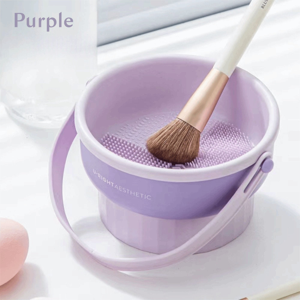 UNDERL Silicon Dụng cụ làm sạch cọ trang điểm Giặt khô 3 trong 1 Giá phơi đồ  Bảo trì bàn chải Bộ dụng cụ làm đẹp - 2