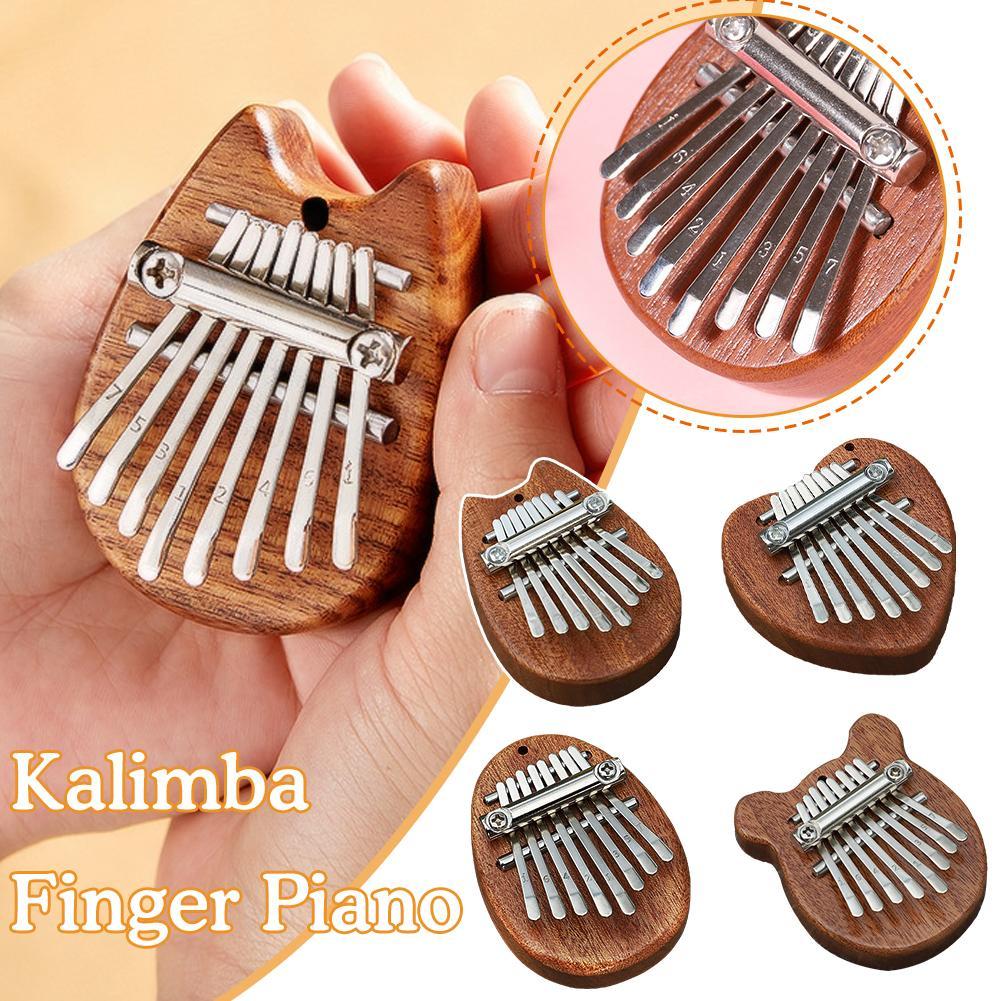 Kalimba Đàn Piano Mini Thumbhard 8-Tone Calimba Pha Lê di động trong suốt Người Mới Bắt Đầu Ngón Tay