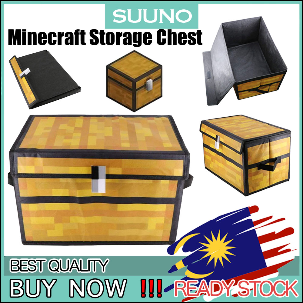 SUUNO Minecraft Collabsible Storage Box Treasure Chest Childrens Toy Storage Box Box Folding Storage Box Treasure Box Foldable Educational Kids Adventure Track Besi Skru Rak Accessories Tool Kit Set System