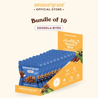 [Bundle of 10] Amazin' Mini Blueberry Coconut Granola Bites (10 x 40g) - Halal Certified