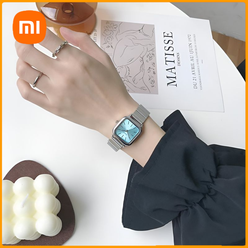 Elegant Women's Quartz Watch with Stainless Steel Band and Square Dial ราคา 78 บาท*ส่งฟรี