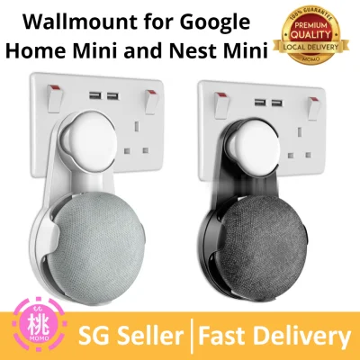 Wall Mount for Google Nest Mini 2nd Gen, Outlet Hanger Compatible with Nest Mini (2nd Gen), Compact Holder Case Plug in Kitchen Bathroom Bedroom, Hides The Original Long Cord (White or Black)
