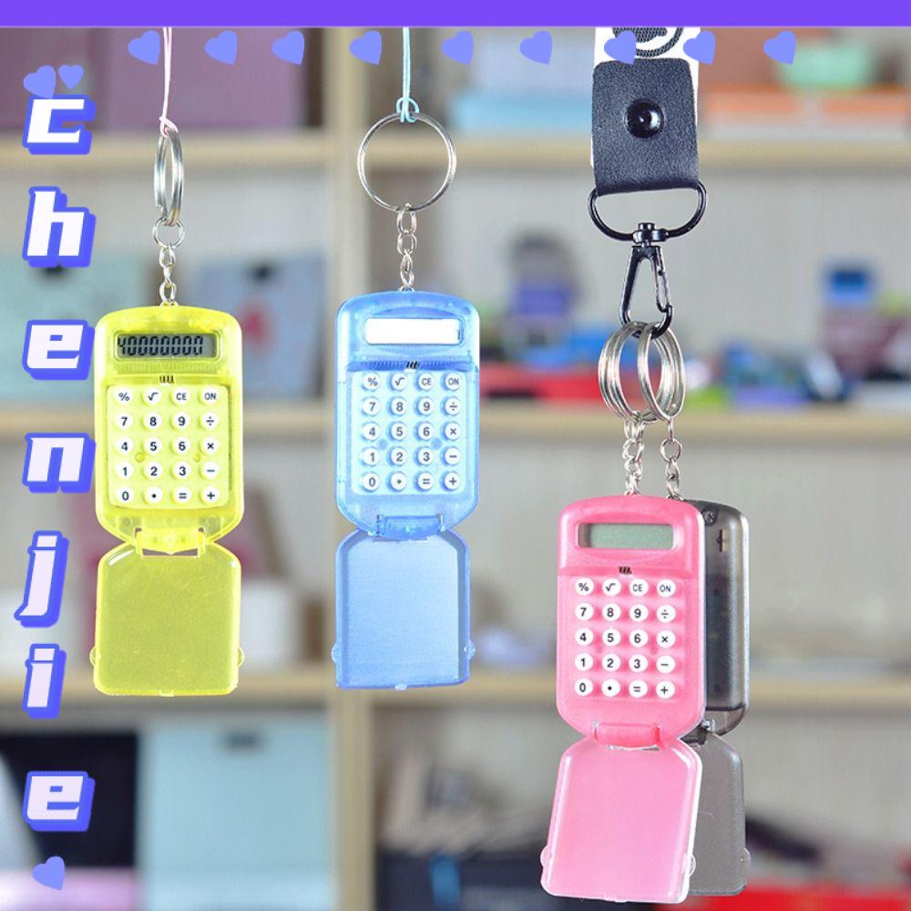 CHENJIE Đa chức năng Máy tính Sáng Tạo Hiển thị 8 chữ số Đồ dùng học tập  Mini Móc chìa khóa Văn phòng