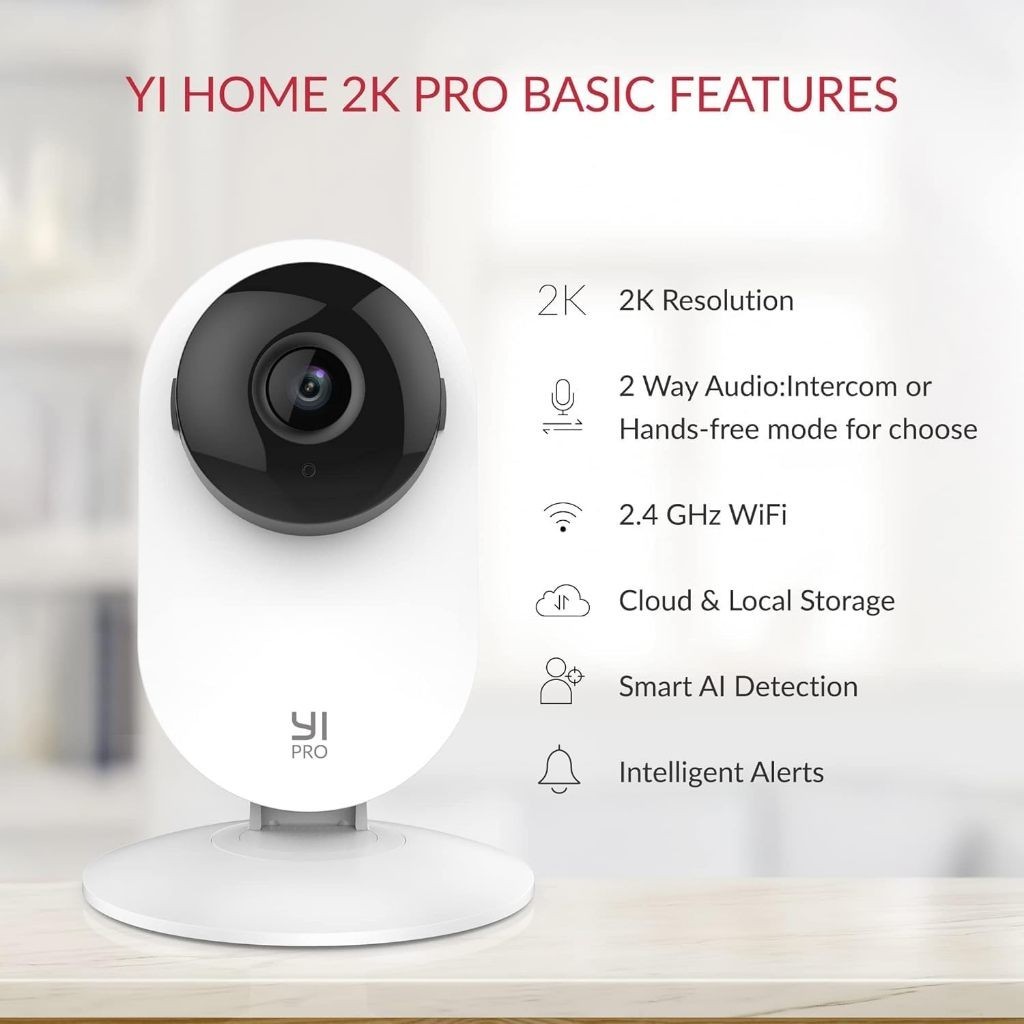 Camera WiFi Yi Home Pro 2K(2304x1296) (3M) Megapixel giám sát an ninh trong nhà