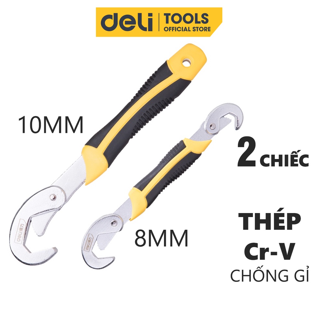 [Bộ 2 Chiếc] Cờ Lê Đa Năng Deli Chính Hãng Đường Kính 9-32mm - Thiết Kế Dạng Răng - Dùng Được Nhiều Mục Đích - DL932-2