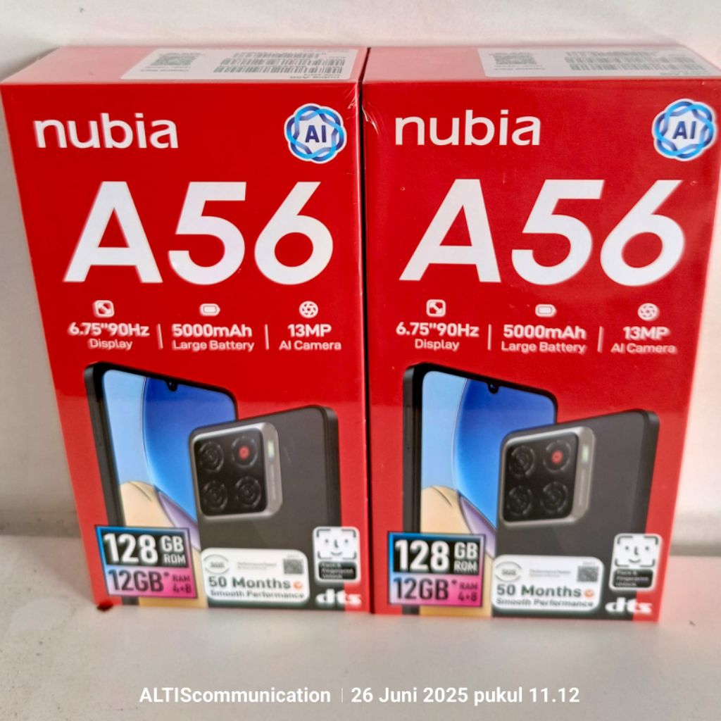 ZTE Nubia A56 4/128GB Garansi Resmi Giá 1,029,000 Đồng*Miễn phí vận chuyển