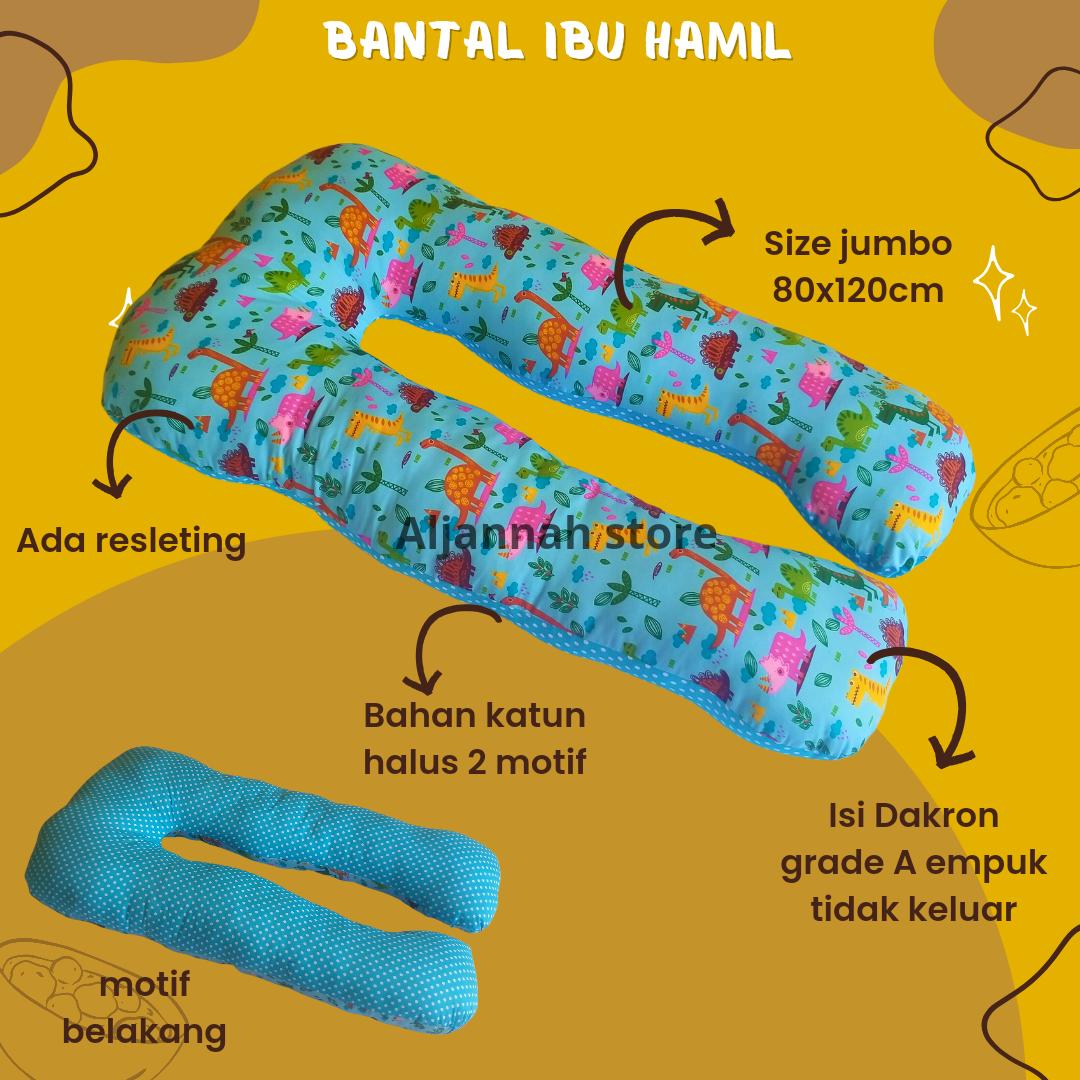 Bantal bumil bantal ibu hamil ukuran jumbo motif bolak balik Bayi Perlengkapan Katun Empuk