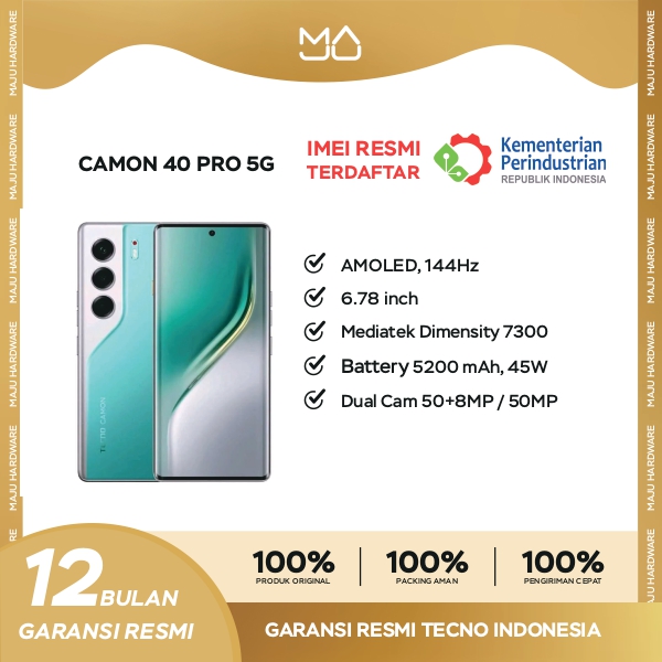Tecno Camon 40 Pro 5G 8/256 GB - Garansi Resmi Harga 3,899,000 rupiah*Gratis Ongkir