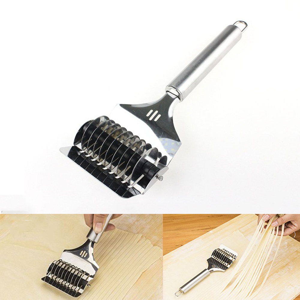 Mạnh mẽ Hướng dẫn sử dụng mày làm mì Ý thép không gỉ mì dụng cụ cắt dụng cụ làm mì ống