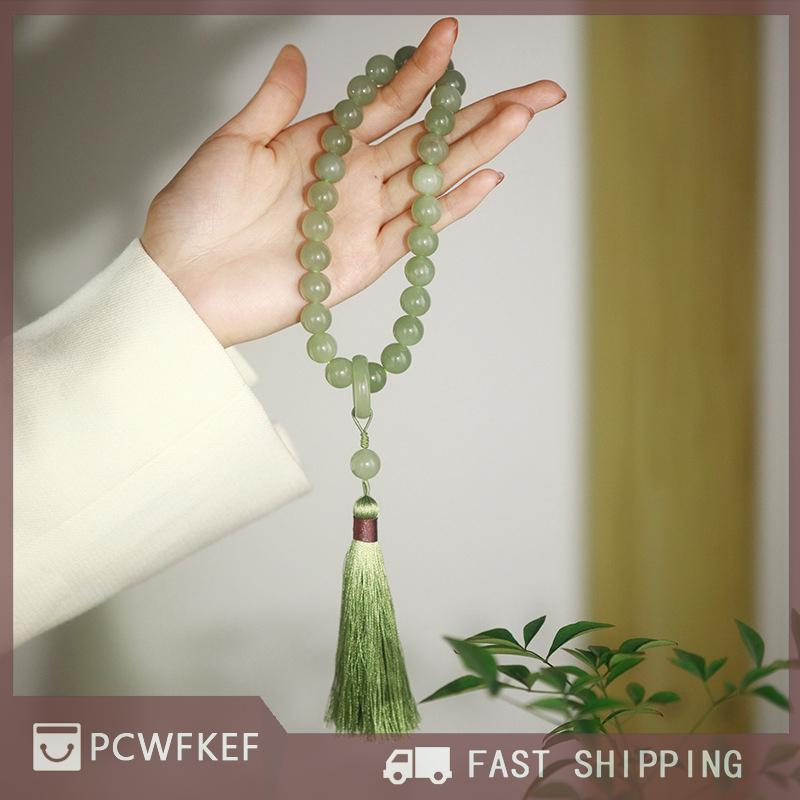  PCWFKEF Ngọc Bích Màu Xanh Lá Cây Đá 12Mm Hạt Tua Vòng Đeo Tay Vòng Cổ Tây Tạng Phật Giáo Mala Quyến Rũ Kinh Mân Côi Yoga Người Đàn Ông Phụ Nữ Đồ Trang Sức 