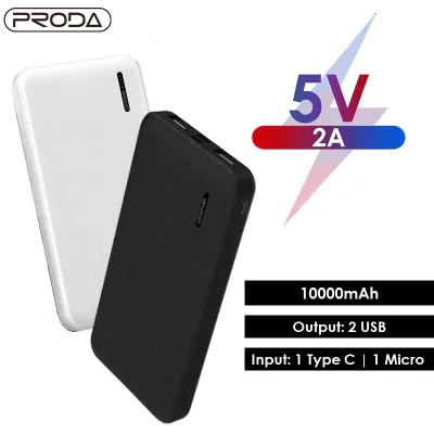 PRODA Sailing Series 2 USB 10000mAh PD-P69 10000 mAh Power Bank Portable Charger Charging Battery Compatible with Xiaomi Samsung iPhone Huawei