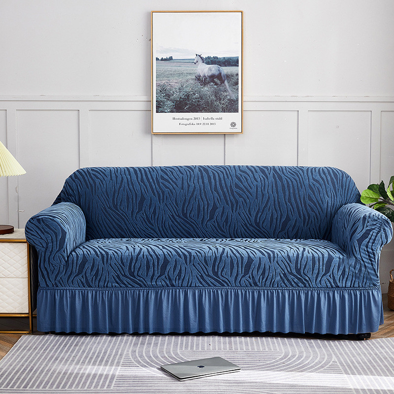 Vỏ ghế sofa 1/2/3/4 Chỗ NgồiVỏ ghế sofa phòng khách chống trượt với váy ren hình chữ LVỏ bọc ghế sofa chạm khắc cation