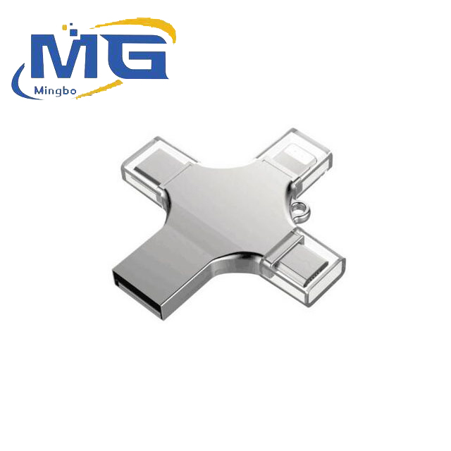 Mingbo compatible for apple/oppo/vivohuawei/xiaomi/ easy to carry 4in1 flash drive storage device ราคา 168 บาท*ส่งฟรี