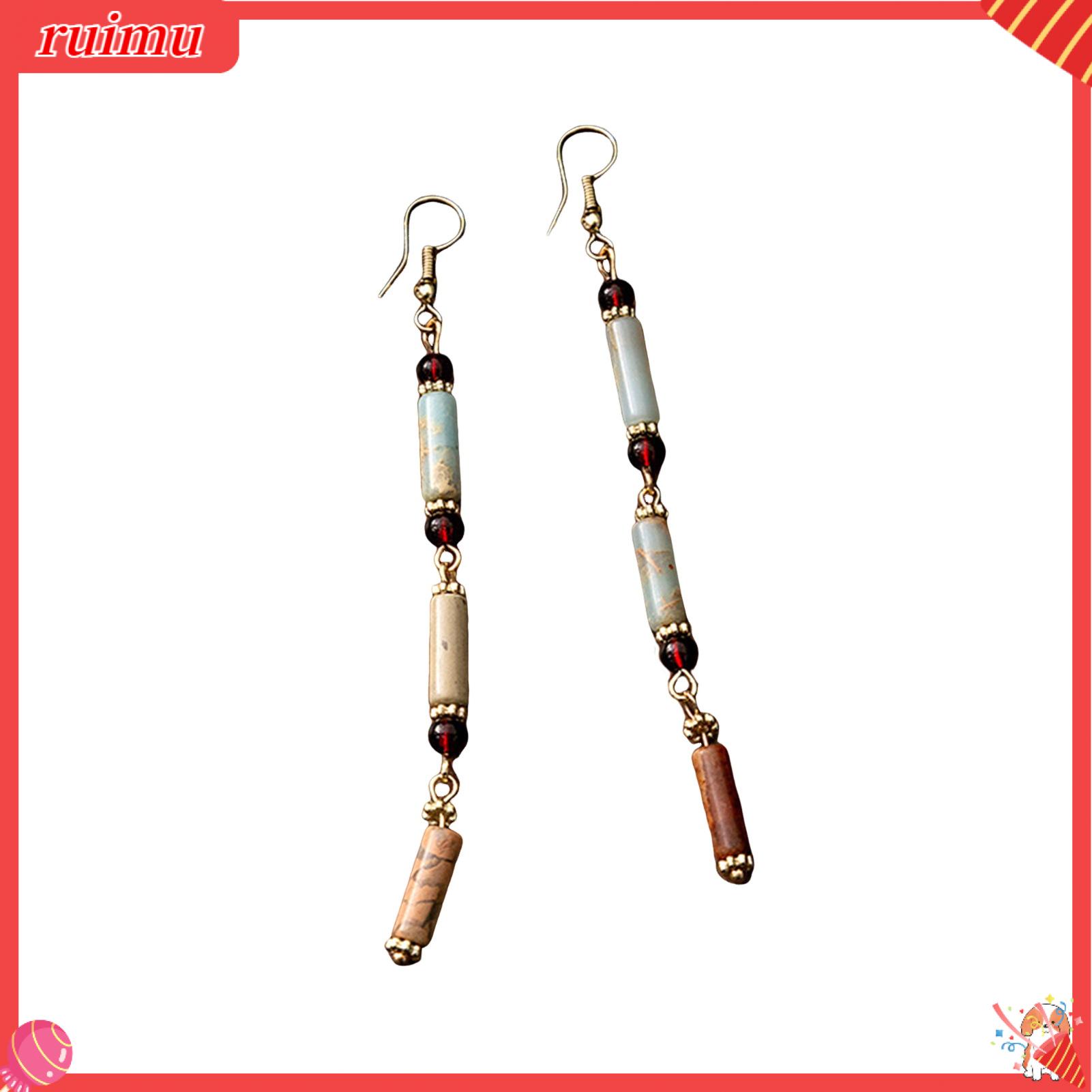 Ruimu phong cách tối giản Bông Tai Bông tai kiểu cổ điển phong cách Trung Quốc cổ điển khớp tre Hình Dạng hoa tai tua rua Cho Hanfu Và Qipao Ghép Nối Phụ Nữ trang sức Tai