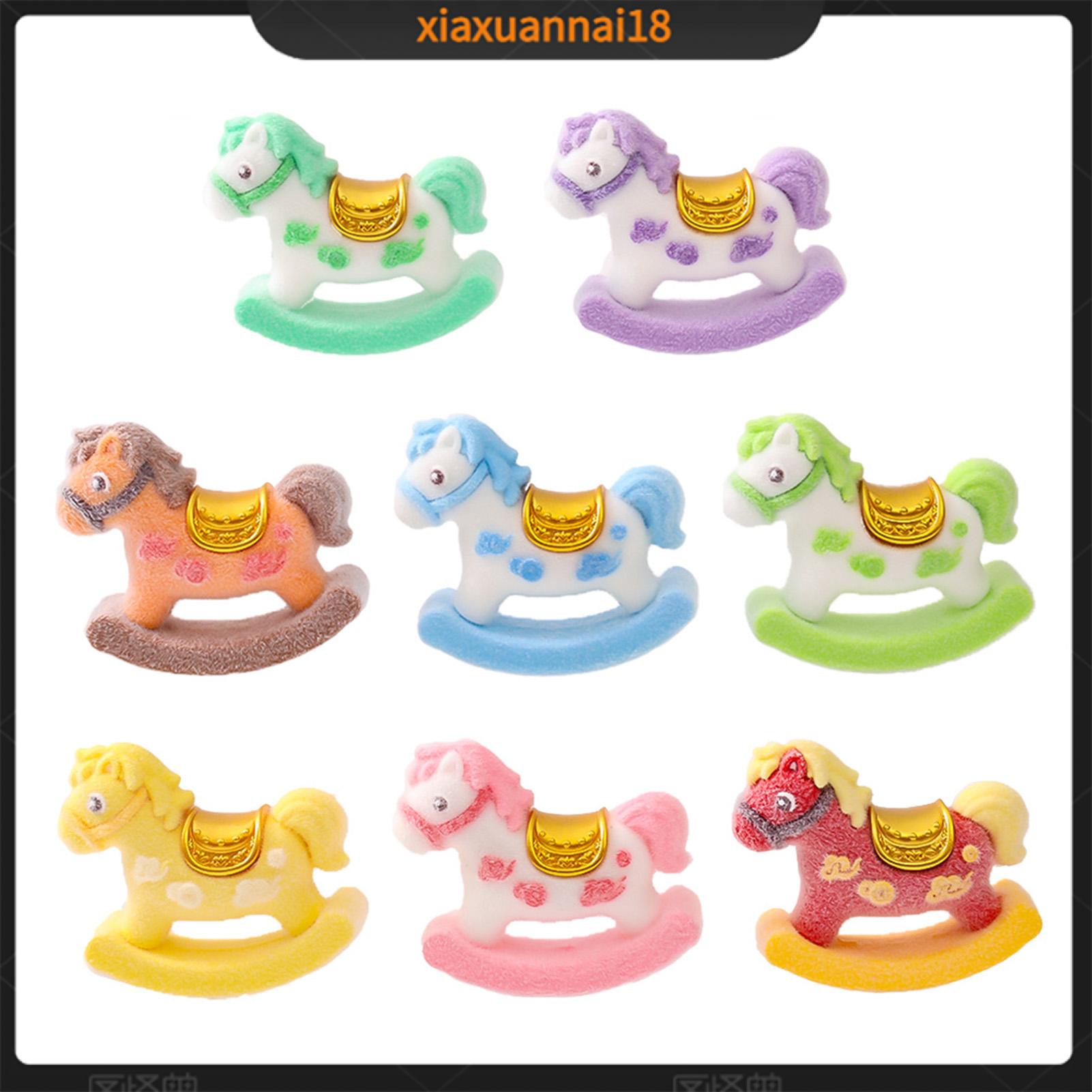 Xiaxuannai Mini Ngựa Điêu Khắc Sưu Tập Ngựa Hình 8Pcs Mini Ngựa bập bênh Bức Tượng Nhỏ Phong cách Trung Quốc hình ngựa may mắn Tượng đồ trang trí hình hoạt hình Trang Trí món quà năm mới Cho Bàn văn phòng nhà cửa Châu Á