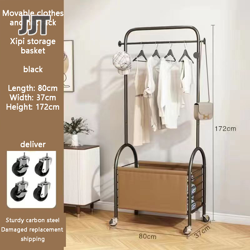 Movable coat rack Hanging clothes rack Bedroom living room floor mounted