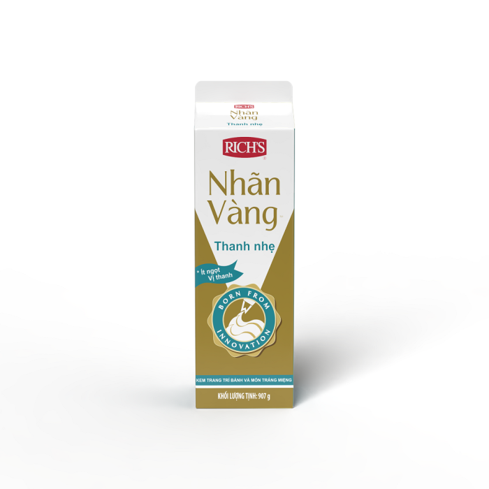 Kem topping gold label Rich ít ngọt 907g