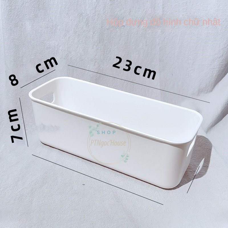 Rổ Chữ Nhật Dài Đựng Mỹ Phẩm Bút Viết Hộp Đựng Đồ Để Bàn Siêu Tiện Lợi