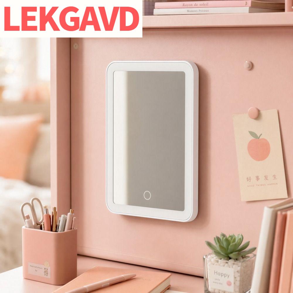 LEKGAVD แสงไฟ 3 สี กระจกแต่งหน้าแบบ LED ขยายภาพ หน้าจอสัมผัส กระจกแต่งหน้าแบบตั้งโต๊ะ กระจกแต่งหน้าสวยงาม ปรับความสว่างได้ กระจกแต่งหน้า กระจกแต่งหน้า ราคา 983 บาท*ส่งฟรี