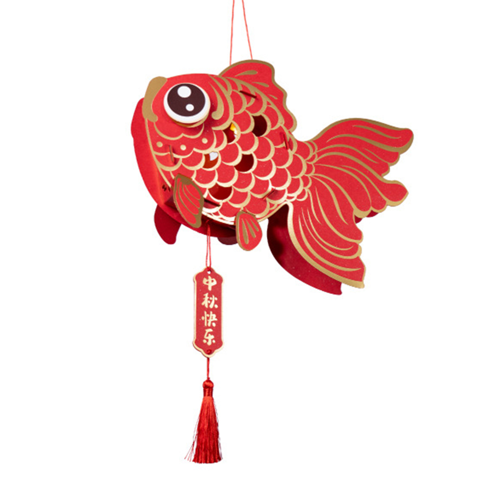 Microgood may mắn cá vàng Đèn Lồng Phong cách Trung Quốc Giấy Thủ Công đèn lồng trẻ em tự làm thủ công tết trung thu năm mới đèn lồng cầm tay trang trí tiệc tùng lễ hội