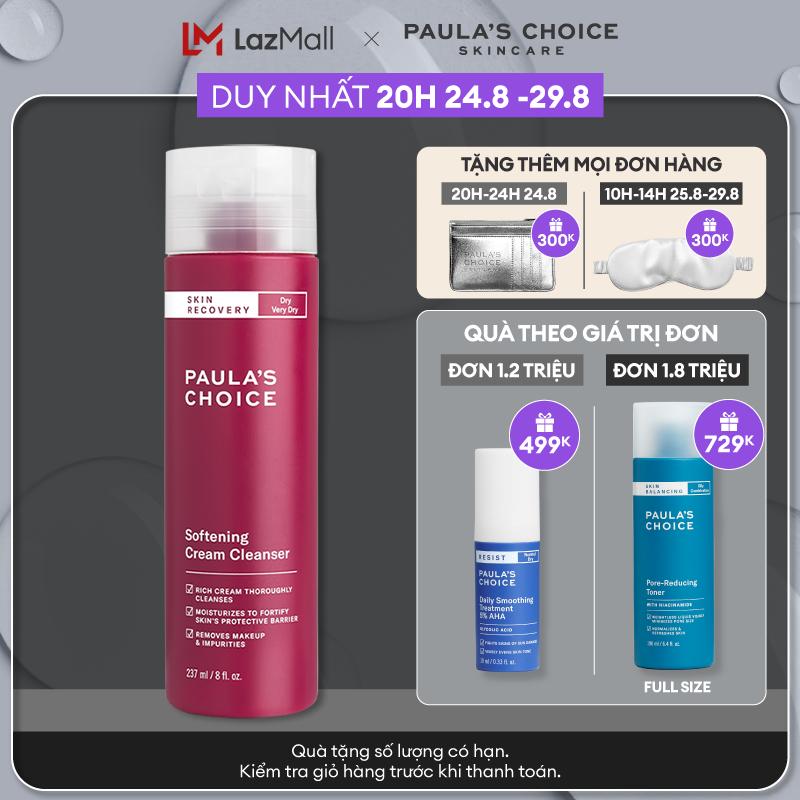 Sữa rửa mặt dành cho da khô phục hồi da và làm dịu Paula’s Choice Skin Recovery Softening Cream Cleanser 237ml 1050