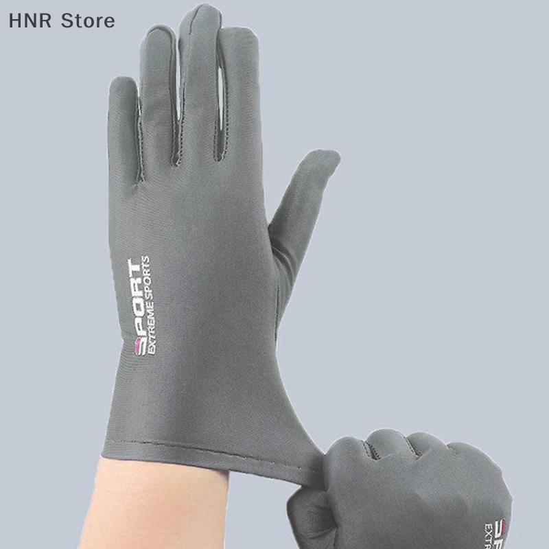 HNR Mùa hè găng tay người đàn ông băng lụa mặt trời proction lái xe găng tay Găng tay câu cá thoáng khí đi xe đạp đi bộ đường dài găng tay đầy đủ ngón tay găng tay