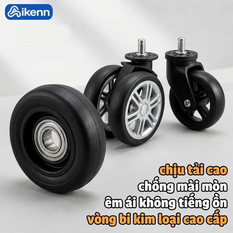 Aikenn Bánh xe vali vòng bi thép 45 23 50 23 thay thế chịu lực cao xoay 360 độ giảm ồn chống mòn lắp sửa vali